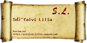 Sófalvi Lilla névjegykártya